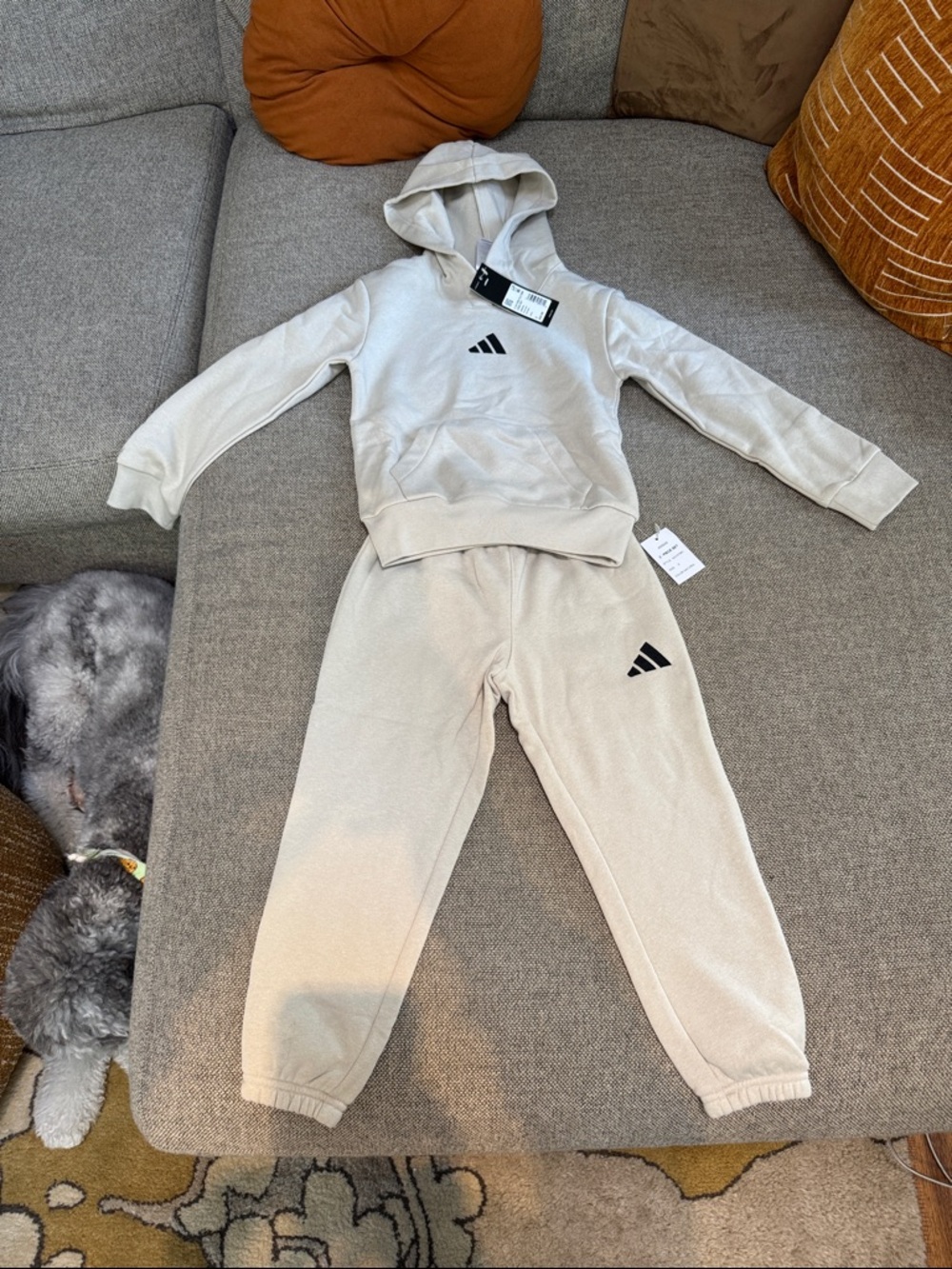 adidas Cream Kids Hoodie & Joggers Set